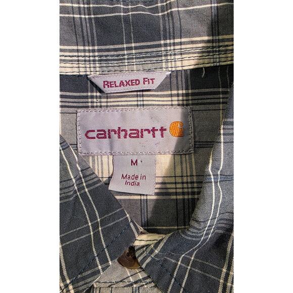 Carhart Men’s Shirt M Plaid Relaxed Fit Button-Down Collar Short sleeve - Picture 3 of 5